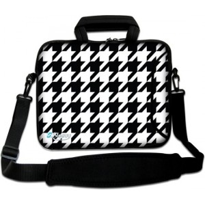 Laptoptas 15.6 inch zwart wit patroon - Sleevy