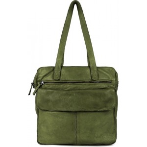 DSTRCT Harrington Road Leren Shopper L - Groen