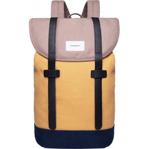 Sandqvist Stig Backpack Multi Earth Brown/Honey Yellow/Navy