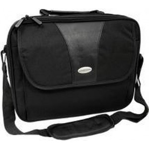 Esperanza Manhattan Laptoptas - Leer | Nylon - Zwart