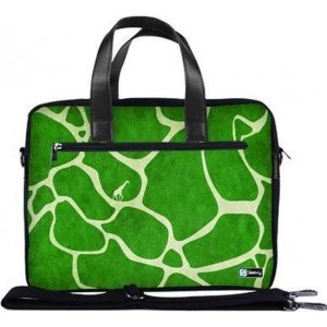 Laptoptas 13,3 / schoudertas groene giraffe print - Sleevy - laptoptas - schooltas