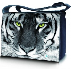 Laptoptas / messenger tas 15,6 witte tijger - Sleevy