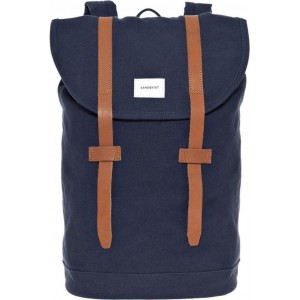 Sandqvist Rugzak Stig Blue SQA1363 Eco Canvas - Blauw 14 Lt