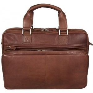 Business tas Davidts - Leer- Cognac-15 inch