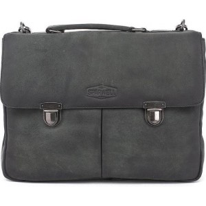 Sparwell tas - Lederen aktetas - 15.5 inch laptoptas - zwart