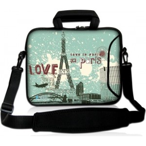 Sleevy 17.3 inch laptoptas Love in Paris