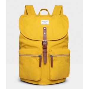 Sandqvist Rugzak Roald Yellow SQA535 Eco Canvas Tas - Geel 17 Lt