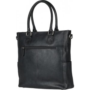 BURKELY Avery Leren Shopper-13 inch- Zwart