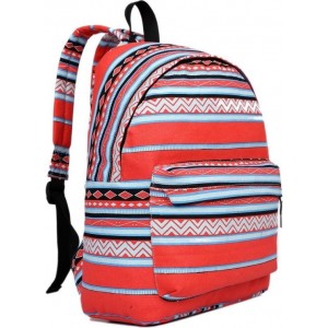 Miss Lulu Rugzak - Schooltas - Schoolrugzak met Aztec Patroon - Unisex/Jongens/Meisjes - Rood (E1401D2 AZ-RD)