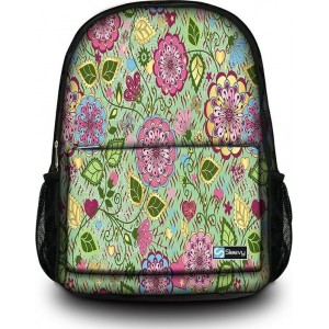 Sleevy rugzak roze bloemen - schooltas