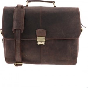 Oxford - 15.6 inch laptoptas van donkerbruin ecoleer