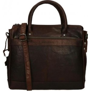 Spikes & Sparrow Laptoptas Bronco Leer - bruin