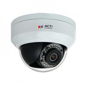 ACTi beveiligingscamera: 1/3" CMOS, 2592x1520px, 5.5W PoE, 108.5x81mm, 450g, Black/White - Zwart, Wit