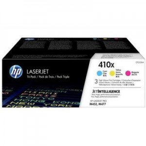 HP toner: 410X 3-pack kleur voor o.a voor LaserJet Pro M452 & M477 - Magenta, Geel