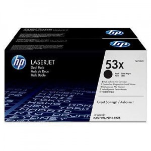 HP toner: 53X 2-pack zwart o.a voor LaserJet P2014 & P3005d