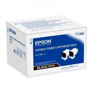 Epson toner: Double Black Toner Cartridge Pack 2 x 7.3k - Zwart