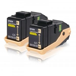 Epson toner: Double Pack Toner Cartridge Yellow 7.5kx2 - Geel