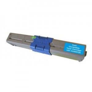 Peach toner: Toner Cartridge cyan, compatible with 44469706 - Cyaan