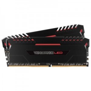 Corsair RAM-geheugen: Vengeance LED 2x8GB DDR4-2666 - Zwart, Rood