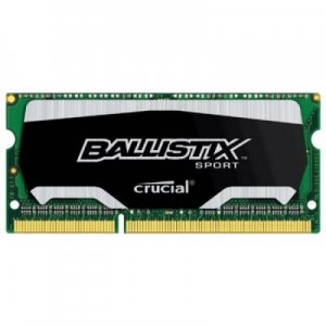 Crucial RAM-geheugen: 8GB (4GBx2), DDR3 1600 MHz, CL9, 1.35V, 204pin - Zwart, Groen