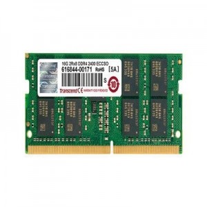 Transcend RAM-geheugen: 16GB, DDR4, 2400 MHz, ECC-SO-DIMM, 2Rx8, 1024Mx8 - Groen