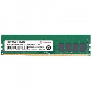 Transcend RAM-geheugen: 4GB, DDR4, 2666, U-DIMM, 1Rx8, 1.2V CL19