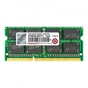 Transcend RAM-geheugen: Transcend 16GB DDR3L, 2Rx8, 1600 Mhz, SO-DIMM - Zwart, Groen