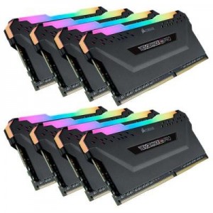 Corsair RAM-geheugen: Vengeance PRO RGB, 8x 8 GB DDR4, 2933 MHz, C16, black