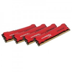 HyperX RAM-geheugen: Savage 32GB 2400MHz DDR3 Kit of 4 - Rood