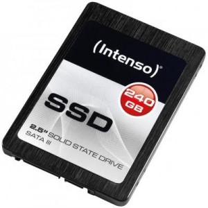 Intenso SSD: 240GB SSD Sata III (6 Gbps), 520/500MB/s - Zwart
