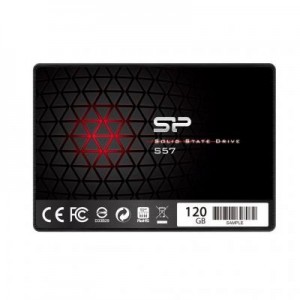 Silicon Power SSD: Slim S57 120GB 3D NAND Marvell SSD , max R/W 510/400 MB/s - Zwart