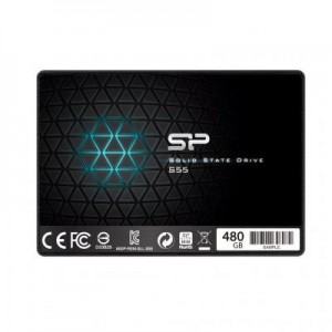 Silicon Power SSD: Slim S55 480GB SSD TLC , max R/W 520 MB/S - Zwart