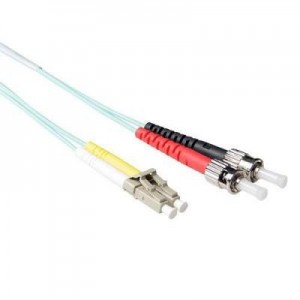 Advanced Cable Technology fiber optic kabel: 10 metre LSZH Multimode 50/125 OM3 fiber patch cable duplex with LC and ST .....
