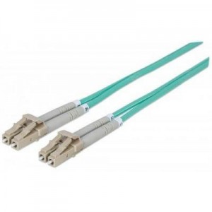 Intellinet fiber optic kabel: LC/LC, 50/125 µm, OM3, 3.0 m (10.0 ft.), Aqua