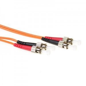 Advanced Cable Technology fiber optic kabel: 0,5 meter LSZH Multimode 50/125 OM2 glasvezel patchkabel duplex met ST .....