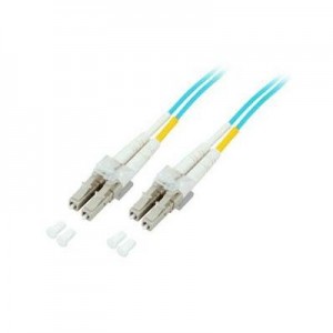 EFB Elektronik fiber optic kabel: Duplex Jumper LC/LC 50/125µ, 10 m, OM3, LSZH, aqua