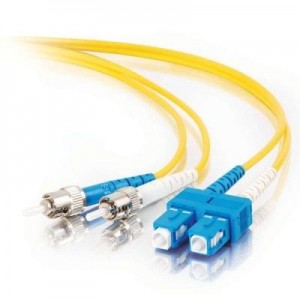 C2G fiber optic kabel: 10m SC-ST 9/125 OS1 Duplex Singlemode PVC Fibre Optic Cable (LSZH) - Yellow