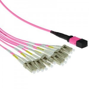 Advanced Cable Technology fiber optic kabel: 1 meter Multimode 50/125 OM4 fanout patchkabel 1 X MTP female - 6 X LC .....