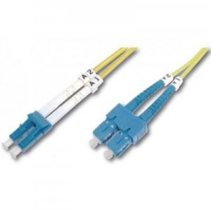 Digitus fiber optic kabel: Fiber Optic Patch Cord, Duplex, LC/SC SingleMode, 9/125µ", 5.0m