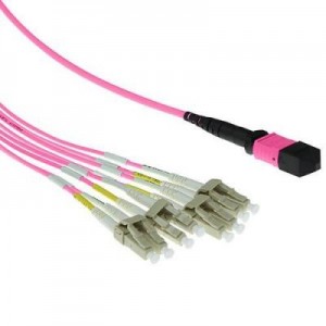 Advanced Cable Technology fiber optic kabel: 3 meter Multimode 50/125 OM4 fanout patchkabel 1 X MTP female - 4 X LC .....