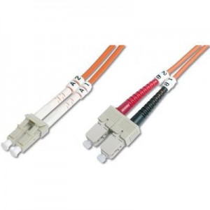 Digitus fiber optic kabel: Fiber Optic Multimode Patch Cord, LC / SC, Multimode 50/125µ, Duplex, 7m