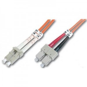 Digitus fiber optic kabel: Fiber Optic Patch Cord, Duplex, LC/SC MultiMode, OM1, 62.5/125µ", 2.0m