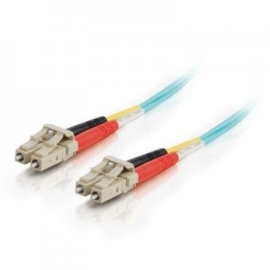 C2G fiber optic kabel: 15m LC-LC 10Gb 50/125 OM3 Duplex Multimode PVC Fibre Optic Cable (LSZH) - Aqua