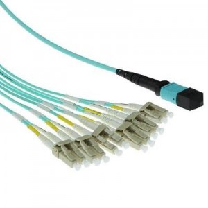 Advanced Cable Technology fiber optic kabel: 2 meter Multimode 50/125 OM3 fanout patchkabel 1 X MTP female - 6 X LC .....