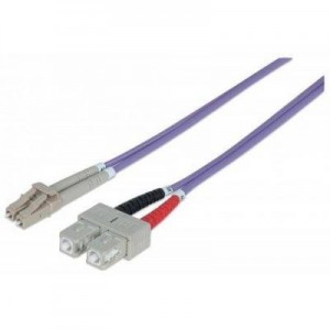 Intellinet fiber optic kabel: LC/SC, 50/125 µm, OM4, 2.0 m (7.0 ft.), Violet