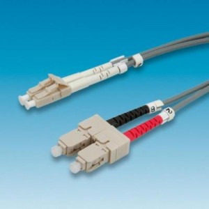 ROLINE fiber optic kabel: fibre kabel 50/125µm LC/SC, grijs 0,5 m
