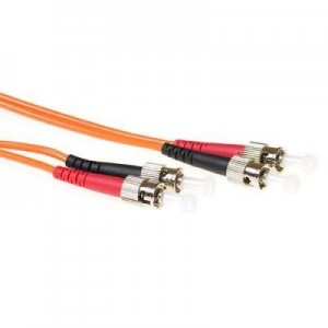 Advanced Cable Technology fiber optic kabel: 0,5 meter LSZH Multimode 62.5/125 OM1 glasvezel patchkabel duplex met ST .....
