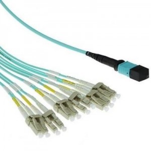 Advanced Cable Technology fiber optic kabel: 1 meter Multimode 50/125 OM3 fanout patchkabel 1 X MTP female - 6 X LC .....
