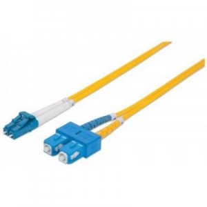 Intellinet fiber optic kabel: LC/SC, 9/125 µm, OS2, 1.0 m (3.0 ft.), Yellow