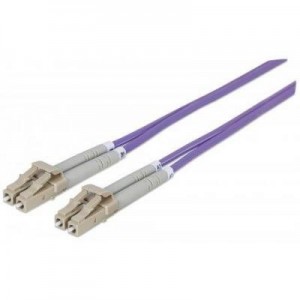 Intellinet fiber optic kabel: LC/LC, 50/125 µm, OM4, 1.0 m (3.0 ft.), Violet